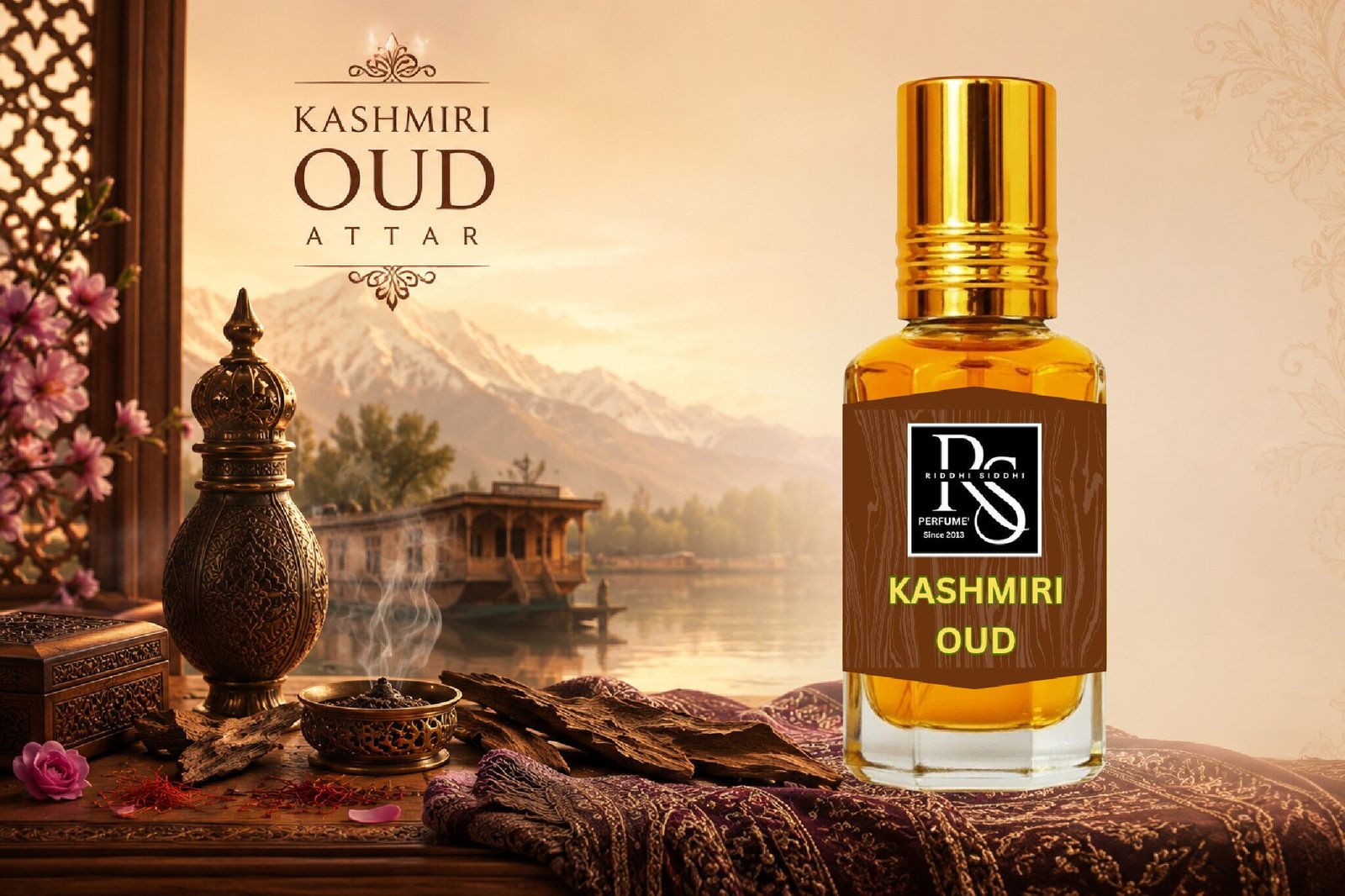 Kashmiri Oud Attar 12ml – Long Lasting Alcohol-Free Perfume Oil | Riddhi Siddhi Perfumes
